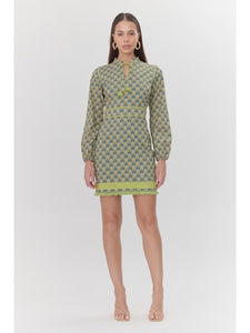 Vestido "Alara" con Cuello Mao y Borlas Colgantes