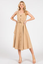 Cargar imagen en el visor de la galería, Vestido beige con cinturon