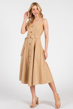 Cargar imagen en el visor de la galería, Vestido beige con cinturon
