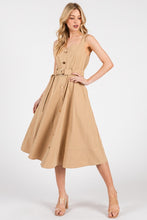 Cargar imagen en el visor de la galería, Vestido beige con cinturon