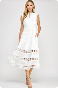 Vestido midi blanco