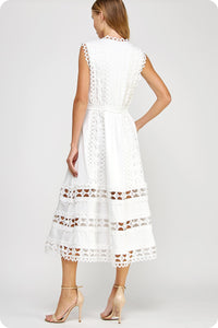 Vestido midi blanco