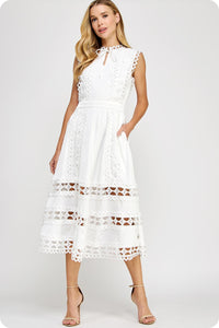 Vestido midi blanco