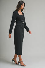 Cargar imagen en el visor de la galería, Vestido negro manga larga