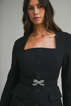 Cargar imagen en el visor de la galería, Vestido negro manga larga