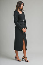 Cargar imagen en el visor de la galería, Vestido negro manga larga