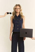 Cargar imagen en el visor de la galería, Set Denim Dark Blue (Chaleco + Pantalón)
