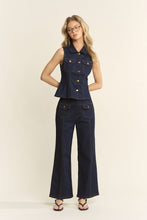 Cargar imagen en el visor de la galería, Set Denim Dark Blue (Chaleco + Pantalón)