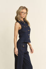 Cargar imagen en el visor de la galería, Set Denim Dark Blue (Chaleco + Pantalón)