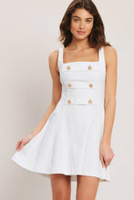Cargar imagen en el visor de la galería, Vestido Mini Blanco con Detalles Dorados