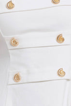 Cargar imagen en el visor de la galería, Vestido Mini Blanco con Detalles Dorados