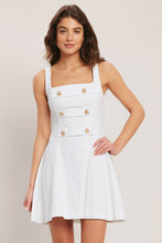 Cargar imagen en el visor de la galería, Vestido Mini Blanco con Detalles Dorados