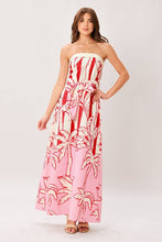 Cargar imagen en el visor de la galería, Vestido Strapless Estampado Tropical