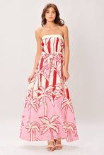 Cargar imagen en el visor de la galería, Vestido Strapless Estampado Tropical