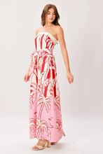 Cargar imagen en el visor de la galería, Vestido Strapless Estampado Tropical