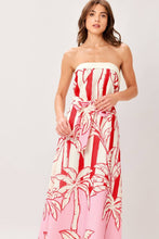 Cargar imagen en el visor de la galería, Vestido Strapless Estampado Tropical