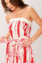 Cargar imagen en el visor de la galería, Vestido Strapless Estampado Tropical