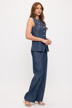 Cargar imagen en el visor de la galería, Set Denim Rayado (Chaleco + Pantalón)