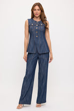Cargar imagen en el visor de la galería, Set Denim Rayado (Chaleco + Pantalón)