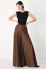 Cargar imagen en el visor de la galería, Pantalon palazzo marron