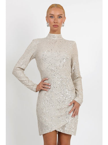 Vestido de lentejuelas manga larga