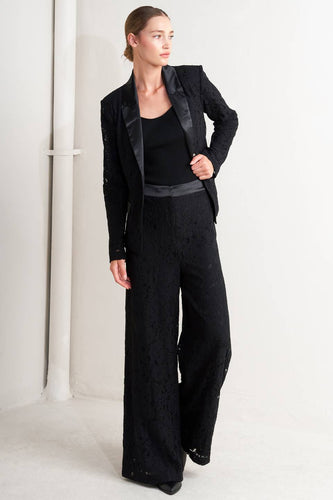 Set de chaqueta y pantalon de encaje