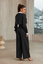 Cargar imagen en el visor de la galería, Jumpsuit negro manga larga