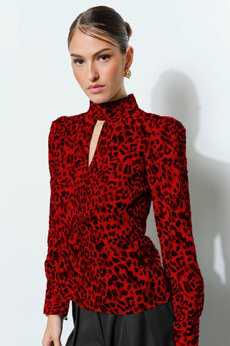 Blusa animal print roja