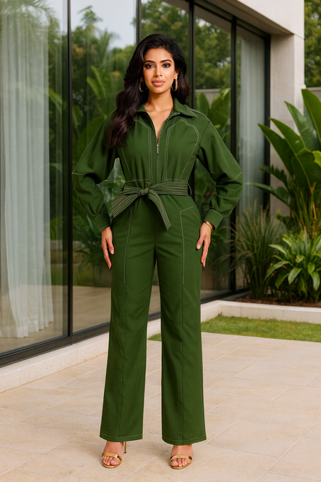 Jumpsuit verde esmeralda
